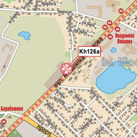 Схема рекламной плоскости по адресу Павлова Ак. ул., 120/6, (АЗС "Shell", маркет "ЕРА", Трактирь "Артель", СТО, Автотехцентр, дом электроники "Target"), направл. Московского просп.