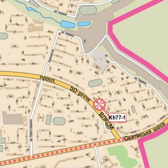 Схема рекламної площини за адресою Юбилейный просп. 73 (50-ти летия ВЛКСМ просп), (ТЦ "Квинта", УкрСоцБанк, аптека 911, маркет "АТБ", ОщадБанк), в направл. центра города