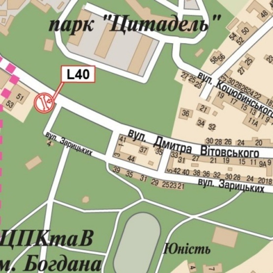 Схема рекламной плоскости по адресу ул. Витовского, парк Б.Хмельницкого