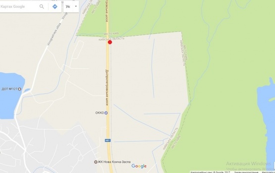 Схема рекламной плоскости по адресу Новообуховская трасса (Днепропетровское шоссе), в направлении г.Киев после ТЦ "Мегамаркет",5км+400метров, правая