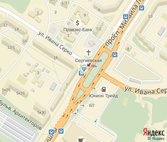 Схема рекламної площини за адресою Лушпы пр. - Серко ул. остановка (напротив АЗС "ANP",перед супермаркетом "Саммаркет")