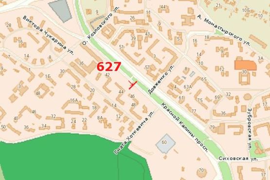 Схема рекламной плоскости по адресу Червоної Калини просп., 44