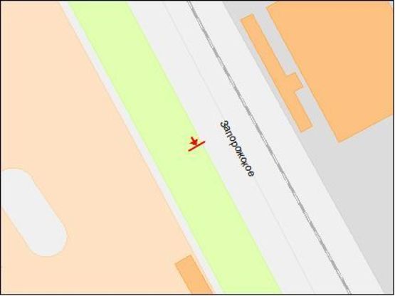 Схема рекламної площини за адресою Запорожское шоссе, 62, супермаркет "Эпицентр", из центра