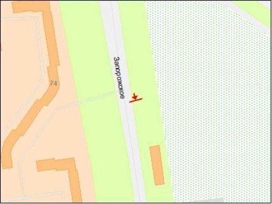 Схема рекламної площини за адресою Запорожское шоссе, 53б, призматрон выезд из города