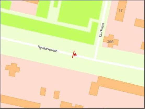 Схема рекламної площини за адресою вул.Чумаченко - вул.Ситова, ст.А (призматрон)