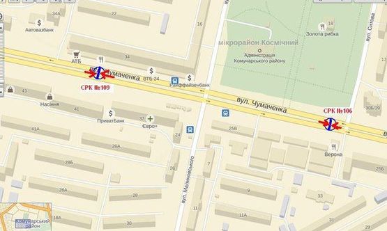 Схема рекламної площини за адресою вул.Чумаченко - вул.Ситова, ст.А (призматрон)