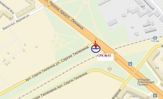 Схема рекламной плоскости по адресу пр.Соборний — вул.Тюленіна (призматрон)