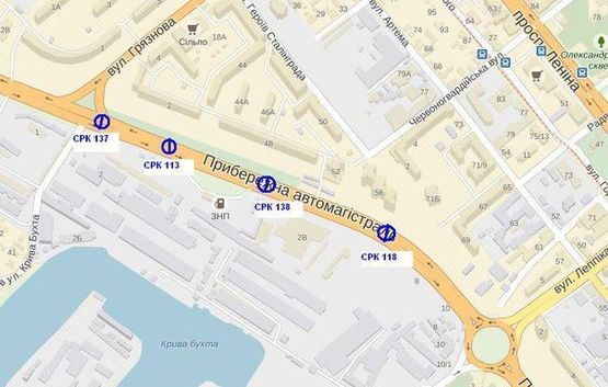 Схема рекламной плоскости по адресу Набережна магістраль  – вул.Фортечна, (гаражі), напр.руху до вокзалу (призматрон)