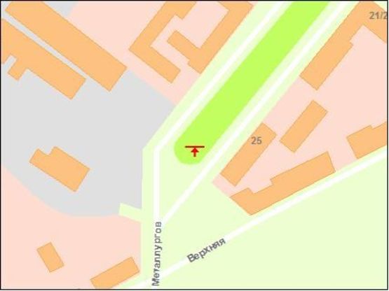 Схема рекламной плоскости по адресу пр.Металургів -д.21, напрямок руху до пр.Соборного (призматрон)