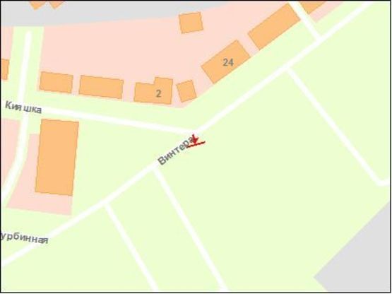 Схема рекламної площини за адресою бул.Вінтера —в ул.Кияшко, напротив супермаркету «Сільпо» (призматрон)