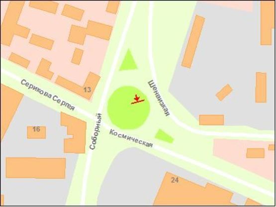 Схема рекламної площини за адресою пр.Соборний -вул.Космічна (коло), обличчям до пр.Соборного (призматрон)