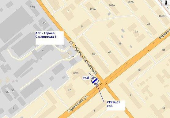 Схема рекламної площини за адресою вул.Шкільна – вул.Українська , ст.А (призматон)