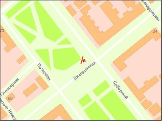 Схема рекламной плоскости по адресу пр.Соборний — пл.Свободи (призматрон)