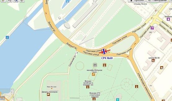 Схема рекламной плоскости по адресу пр.Соборний -вул.Б.Хмельницького, ст.А (напрямок руху від греблі) (призматрон)