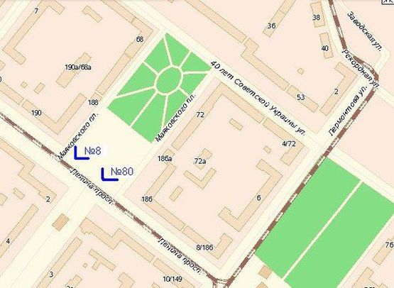 Схема рекламной плоскости по адресу пр.Леніна - пл.Маяковського