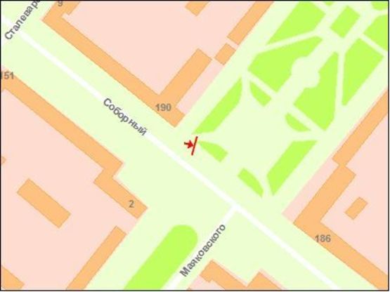 Схема рекламной плоскости по адресу пр.Соборний -пл.Маяковського, ст.Б (призматрон)