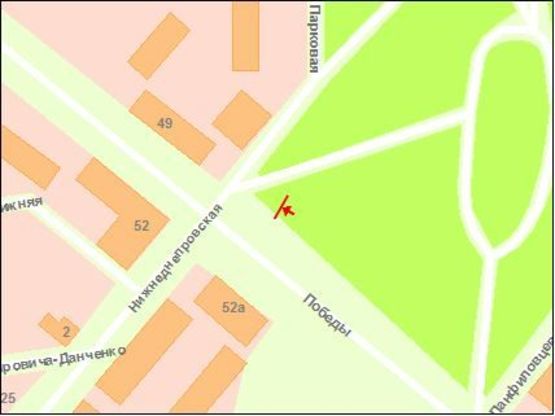 Схема рекламной плоскости по адресу ул.Перемоги - ПКіО Трудової слави, ст.А (призматрон)