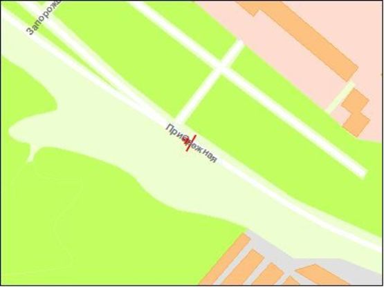 Схема рекламной плоскости по адресу Набережна магістраль - вул.Фортечна, "АШАН", "Сіті Мол", напрямок руху до вокзалу (призматрон)