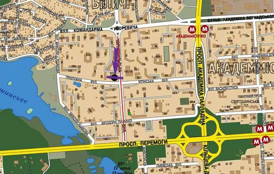 Схема рекламной плоскости по адресу ул. Чернобыльская,\ ул. Ирпенская