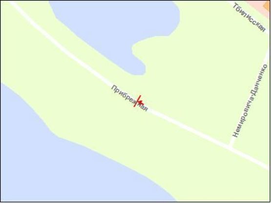 Схема рекламной плоскости по адресу Набережна магістраль  – пішохідний міст(призматрон), напрямок руху до порту