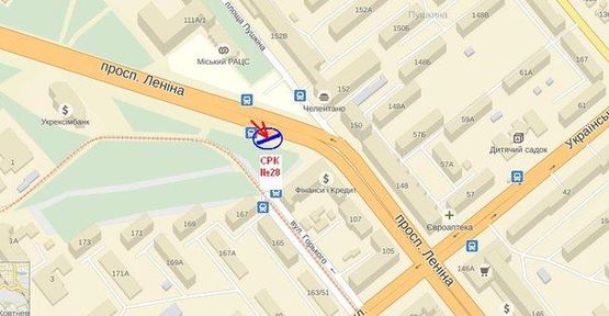 Схема рекламной плоскости по адресу пр.Соборний - пл.Пушкіна (призматрон)