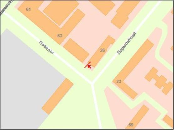 Схема рекламной плоскости по адресу вул.Перемоги-вул.Лермонтова, ст.А (призматрон)