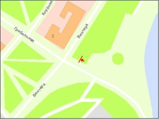 Схема рекламной плоскости по адресу вул.Гребельна -пляж,бул.Вінтера, ст.А (призматрон)