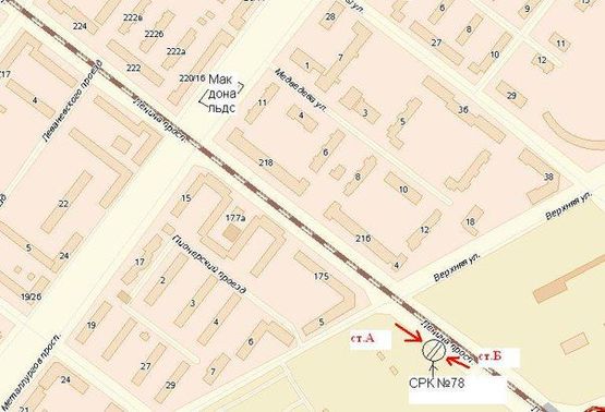 Схема рекламної площини за адресою пр.Соборний - вул.Верхня, ст.Б (призматрон)