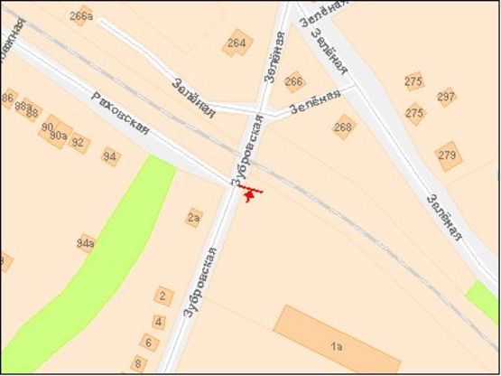 Схема рекламной плоскости по адресу Зелена-Зубрівська вул.