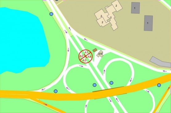 Схема рекламної площини за адресою Героев Сталинграда проспект / Московский проспект  (разделитель) по ходу на Оболонь из центра