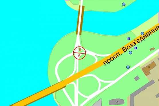 Схема рекламной плоскости по адресу Русановская набережная / просп. Воссоединения  (выезд на мост Патона)