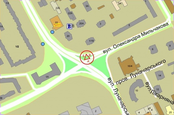 Схема рекламной плоскости по адресу Митрополита Андрея Шептицького (Луначарского) - Всеволода Нестайка (Мильчакова)