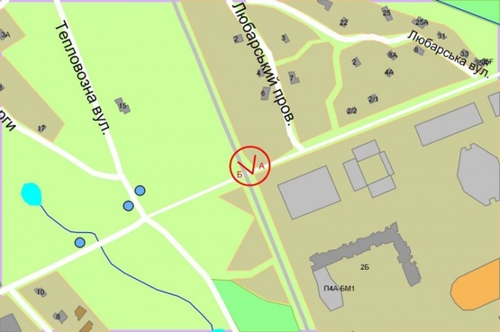 Схема рекламной плоскости по адресу Григоренка проспект / Здолбуновская ул. (по ходу проспекта Григоренка к Днепровской набережной)