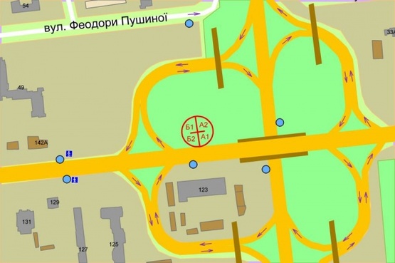 Схема рекламної площини за адресою Перемоги проспект /  Палладіна академіка проспект (шляхопровід)