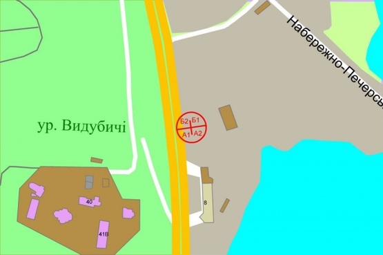 Схема рекламной плоскости по адресу Надднепрянское шоссе, автозаправка "Даккар"