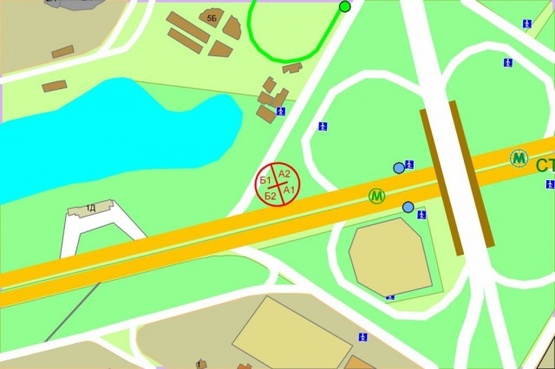 Схема рекламной плоскости по адресу Бажана проспект развязка. с Петра Григоренка