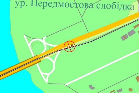 Схема рекламной плоскости по адресу Броварской проспект / ур.Пригородная Слободка