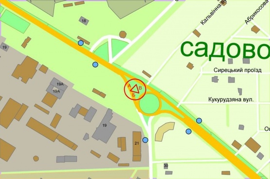 Схема рекламной плоскости по адресу Стеценка / Туполева , рух до центру міста