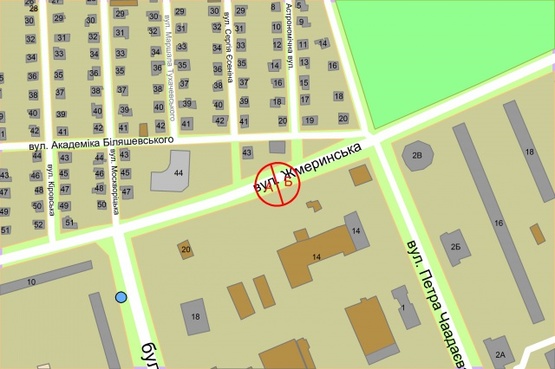 Схема рекламної площини за адресою вул. Жмеринська, 14