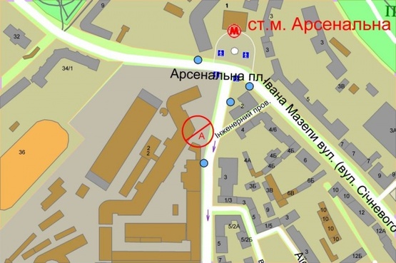 Схема рекламной плоскости по адресу Московская(возле з-да "Арсенал")