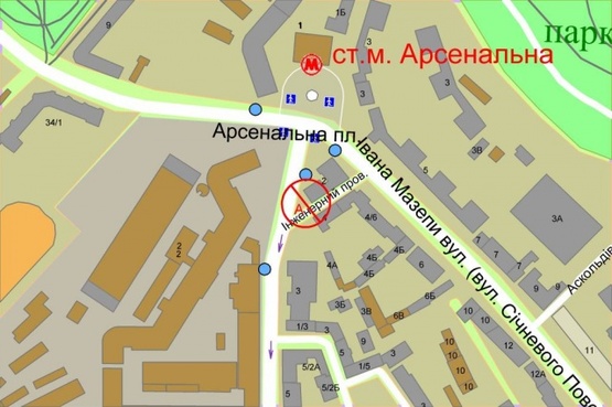 Схема рекламной плоскости по адресу Московская,3(на углу Инженерного пер.)