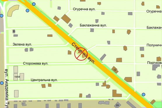 Схема рекламной плоскости по адресу вул. Стеценка (03-1094-01)