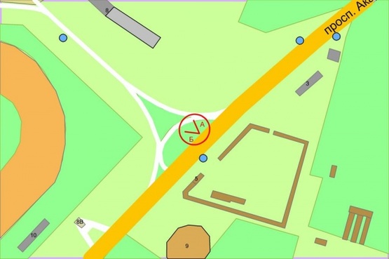 Схема рекламної площини за адресою Глушкова проспект, ул.Касияна