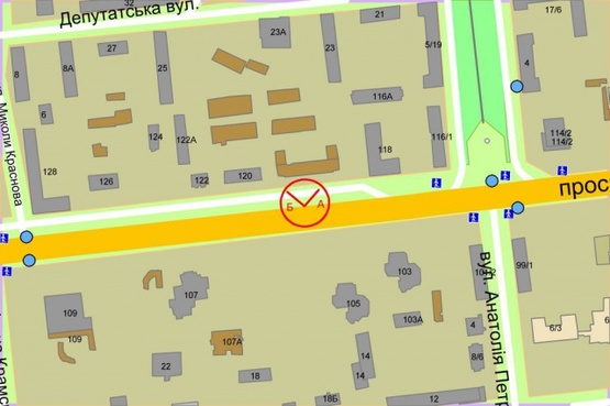 Схема рекламной плоскости по адресу Победы проспект, 118   по ходу из центра