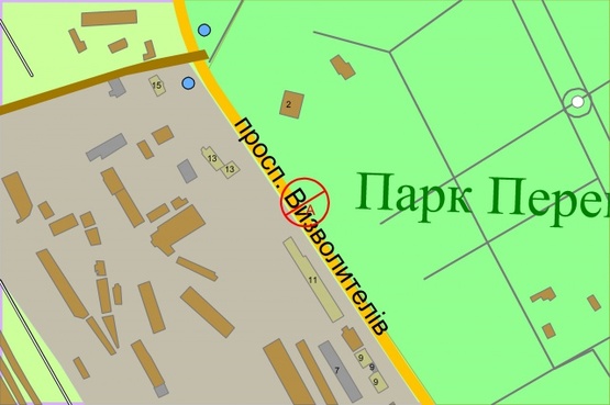 Схема рекламной плоскости по адресу просп. Визволителів (03-0139-01)