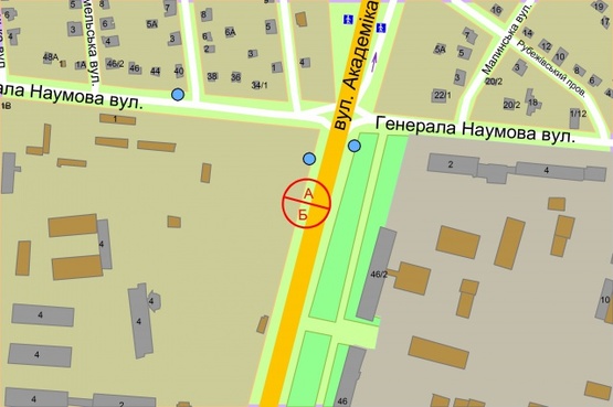 Схема рекламной плоскости по адресу просп. Академіка Палладіна , 46/2 напроти