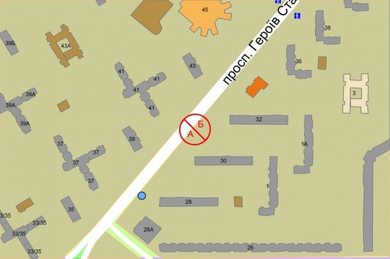 Схема рекламной плоскости по адресу просп. Героїв Сталінграду, 30