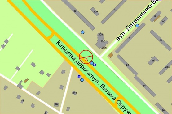 Схема рекламной плоскости по адресу Окружная дорога / напротив ул. Литвиненко-Вольгемут по ходу к проспекту Победы