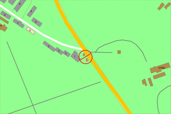 Схема рекламной плоскости по адресу Столичне шосе (Конча Заспа)/ Генерала Матикіна (Супермаркет "Велика Кишеня") рух в напрямку з Києва