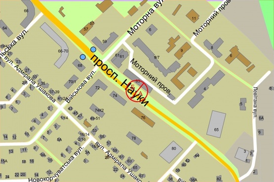 Схема рекламної площини за адресою Науки проспект, 63